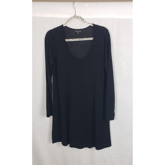 Eileen Fisher Sweater M Black 100% Merino Wool Long Sleeve Pullover Knit Casual - Picture 1 of 7